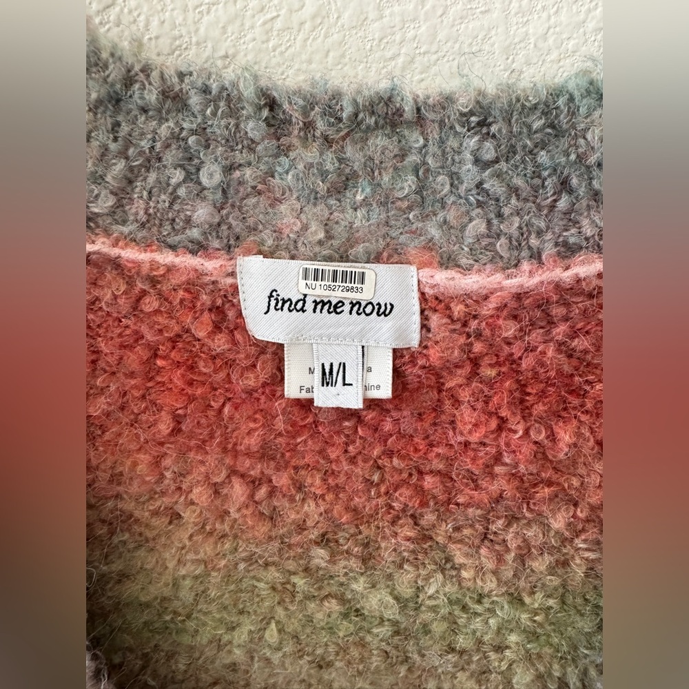 ❤️ Free People Ombré Spaced Dye Button Cardigan | Size M/L | NWOT - Picture 9 of 12
